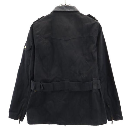 Barbour Waxed Cotton Jacket w/ Waist Belt Black Size 10