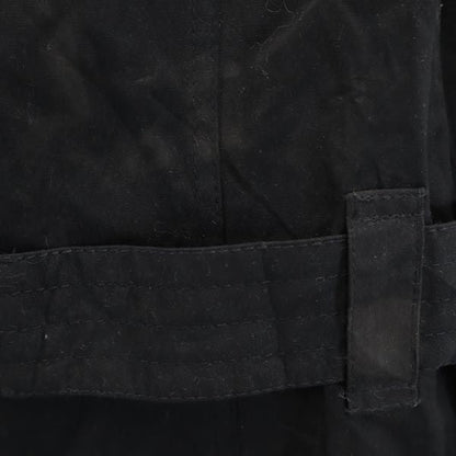 Barbour Waxed Cotton Jacket w/ Waist Belt Black Size 10