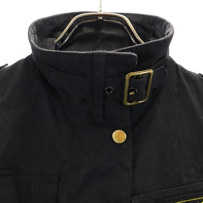 Barbour Waxed Cotton Jacket w/ Waist Belt Black Size 10