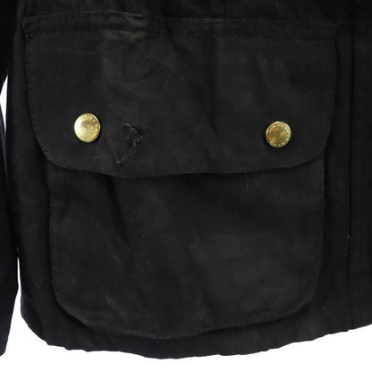 Barbour Waxed Cotton Jacket w/ Waist Belt Black Size 10