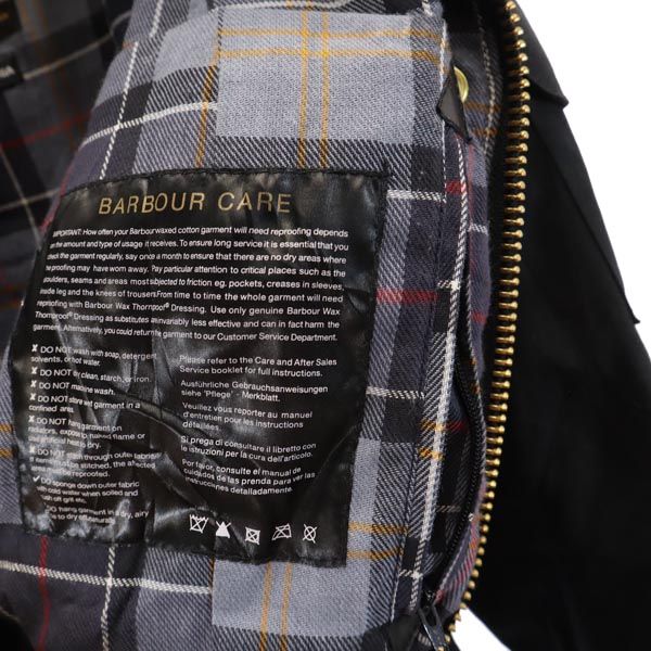 Barbour Waxed Cotton Jacket w/ Waist Belt Black Size 10