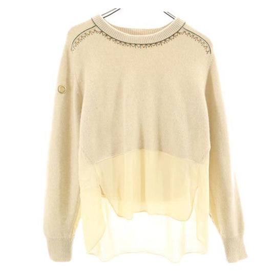 Chloe Cashmere Long Sleeve Sweater Beige Size XS