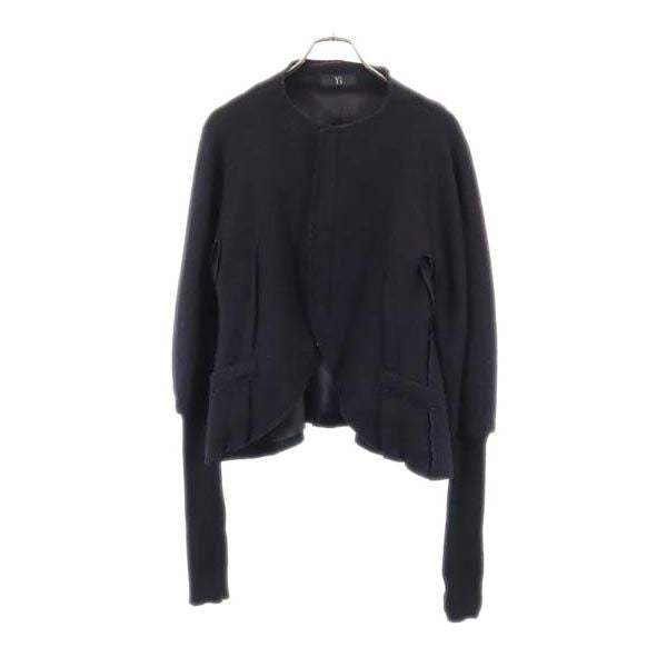 Y's Collarless Jacket with Sleeves Black