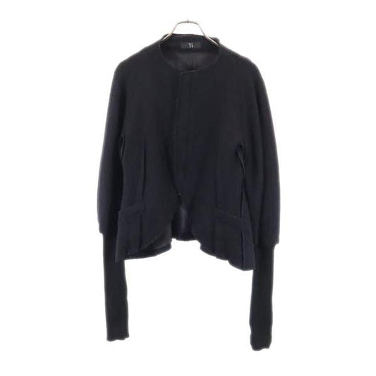 Y's Collarless Jacket with Sleeves Black