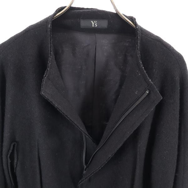 Y's Collarless Jacket with Sleeves Black