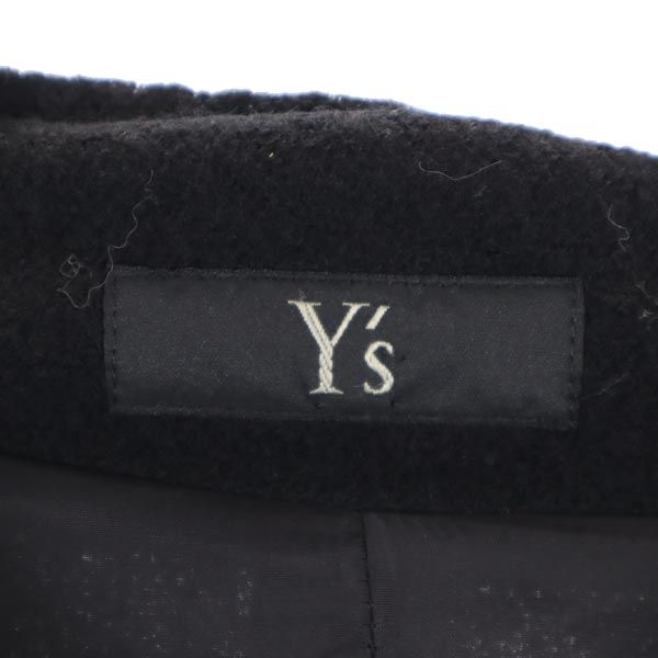 Y's Collarless Jacket with Sleeves Black