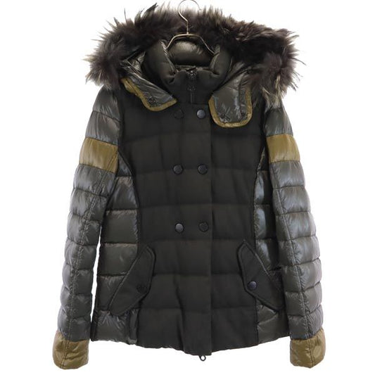 DUVETICA Real Fur Down Jacket Khaki Size 42