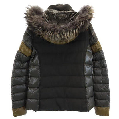 DUVETICA Real Fur Down Jacket Khaki Size 42