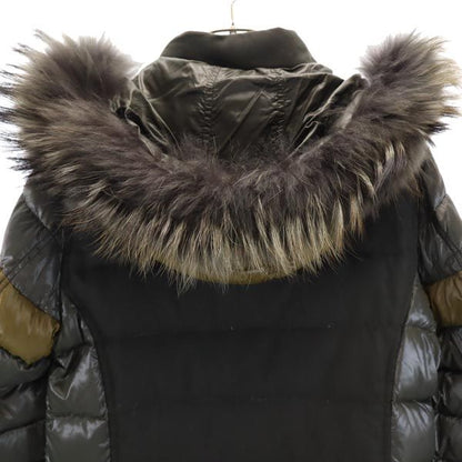 DUVETICA Real Fur Down Jacket Khaki Size 42