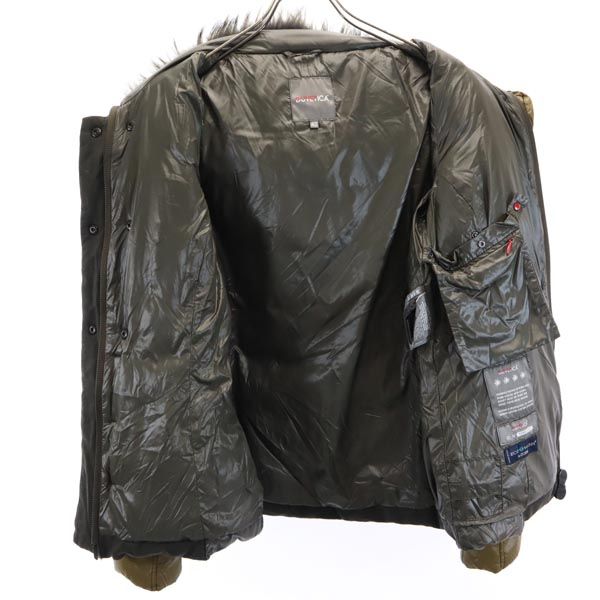 DUVETICA Real Fur Down Jacket Khaki Size 42