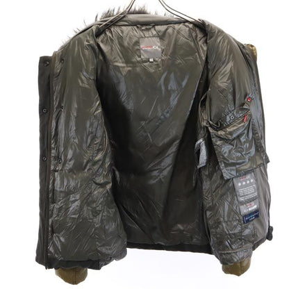 DUVETICA Real Fur Down Jacket Khaki Size 42