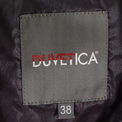 DUVETICA Hooded Racoon Fur Down Jacket Green Size 38