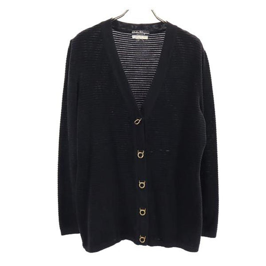 Salvatore Ferragamo Italy Wool Blend Cardigan Black Size M