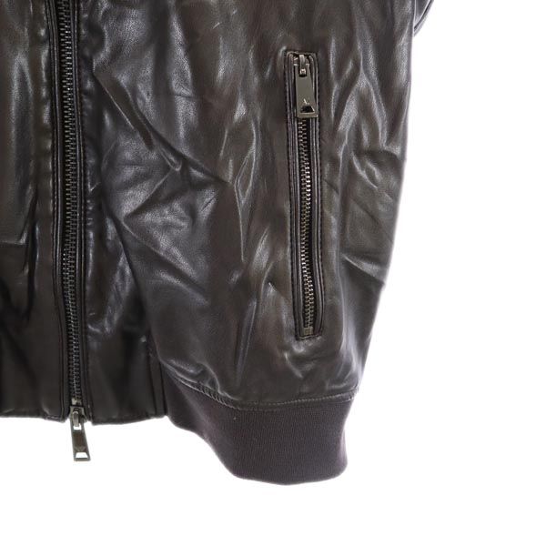 ARMANI JEANS Faux Fur Lined Zip Jacket Black Size 48