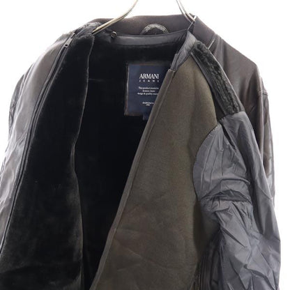 ARMANI JEANS Faux Fur Lined Zip Jacket Black Size 48