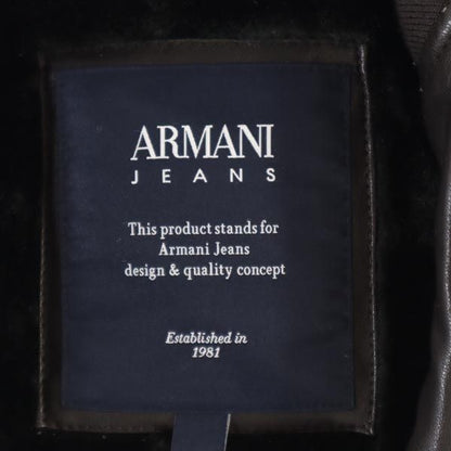 ARMANI JEANS Faux Fur Lined Zip Jacket Black Size 48