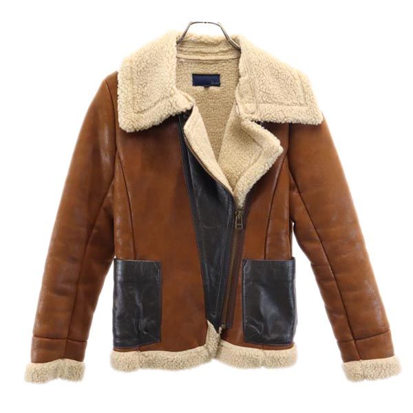 AVIREX Mouton Double Rider Jacket Brown Size M