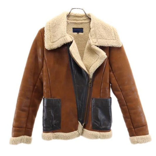 AVIREX Mouton Double Rider Jacket Brown Size M