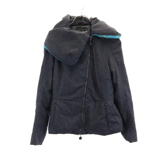 Emporio Armani Wool Blend Volume Collar Jacket Gray Size 40
