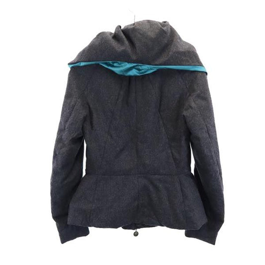 Emporio Armani Wool Blend Volume Collar Jacket Gray Size 40