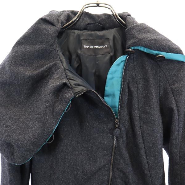 Emporio Armani Wool Blend Volume Collar Jacket Gray Size 40