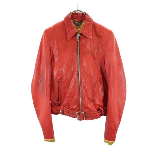 P.E.O.T.W AG Leather Rider Jacket Orange Size 44