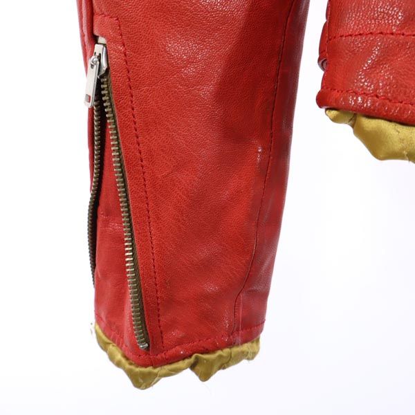 P.E.O.T.W AG Leather Rider Jacket Orange Size 44