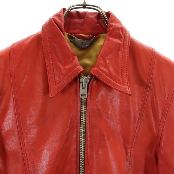 P.E.O.T.W AG Leather Rider Jacket Orange Size 44