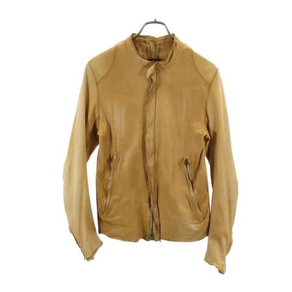 Sisii Cowhide Leather Rider Jacket Camel Size S