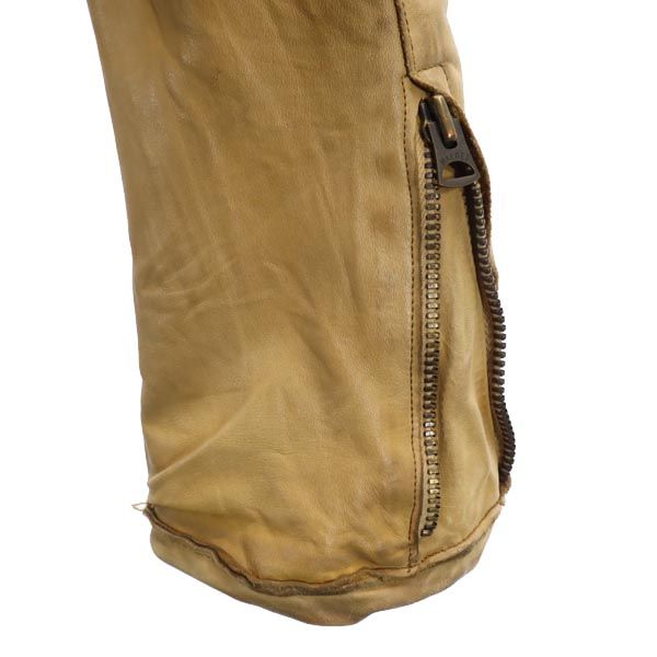 Sisii Cowhide Leather Rider Jacket Camel Size S