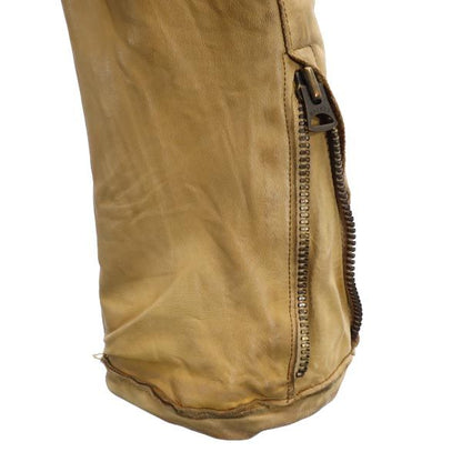 Sisii Cowhide Leather Rider Jacket Camel Size S