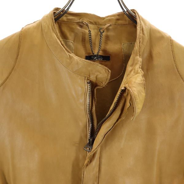 Sisii Cowhide Leather Rider Jacket Camel Size S