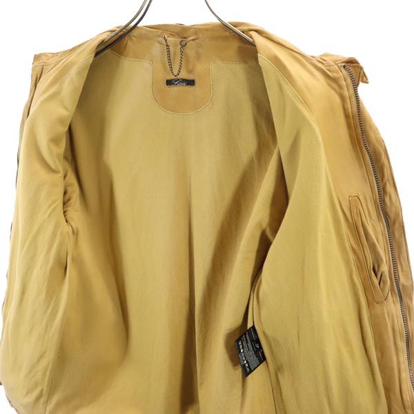 Sisii Cowhide Leather Rider Jacket Camel Size S