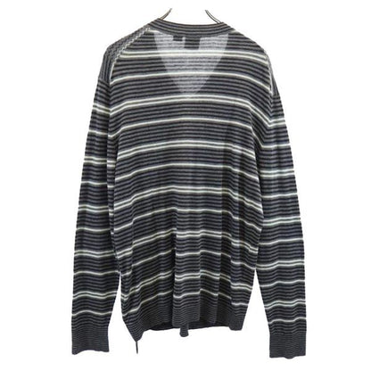 ARMANI EXCHANGE Striped V-Neck Knit Sweater Gray Size XL