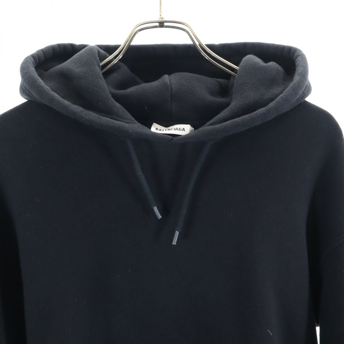 BALENCIAGA Black Fleece Lined Hoodie Size XS