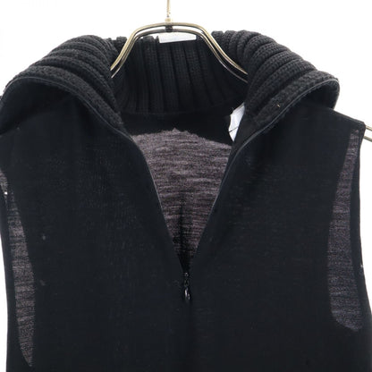 CHANEL Sleeveless Turtleneck Knit Vest Black Size 38