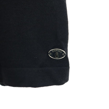 CHANEL Sleeveless Turtleneck Knit Vest Black Size 38