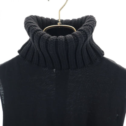 CHANEL Sleeveless Turtleneck Knit Vest Black Size 38