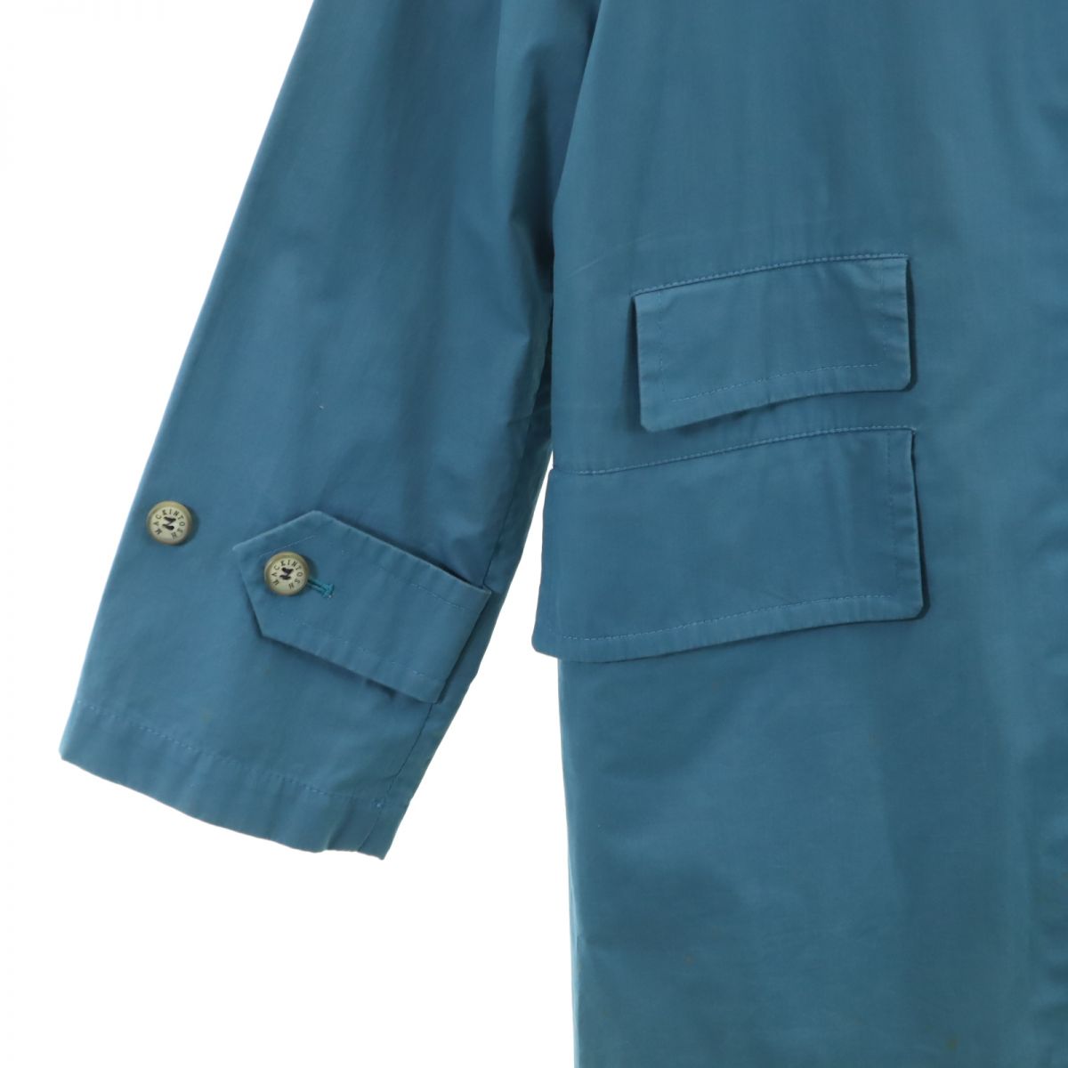 Mackintosh UK Made Balmacaan Coat Blue Size 34