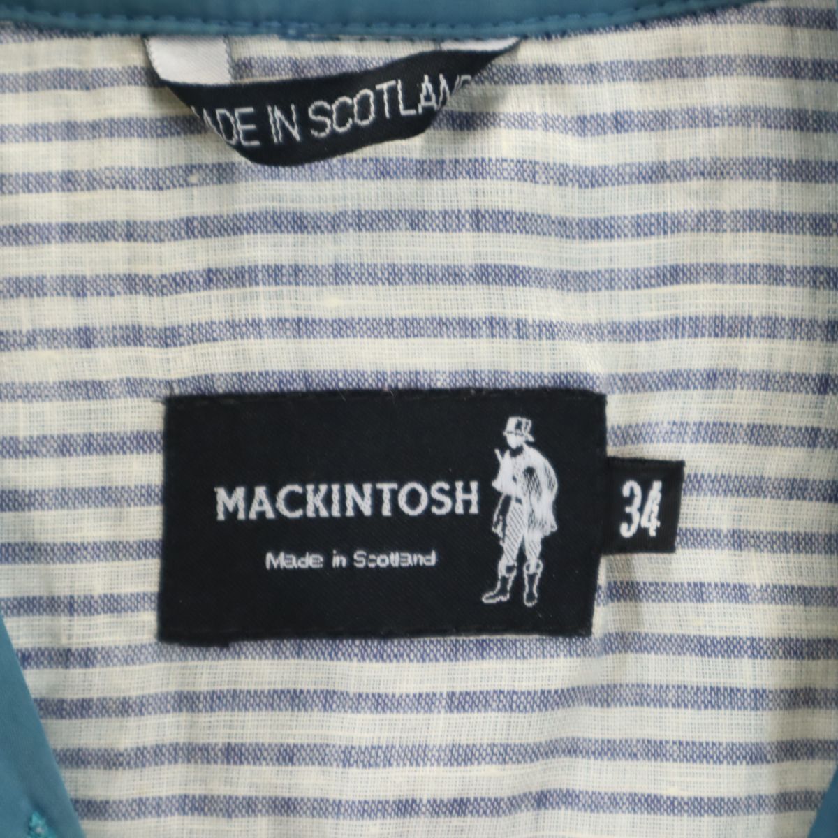Mackintosh UK Made Balmacaan Coat Blue Size 34