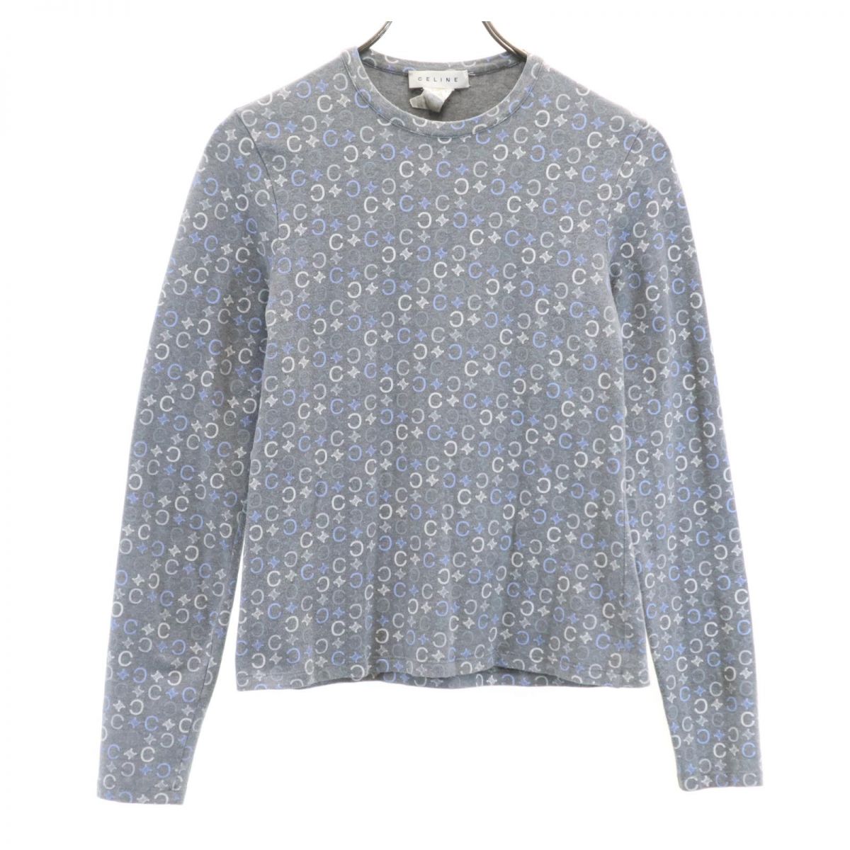 CELINE Patterned Long Sleeve Shirt Gray Size L