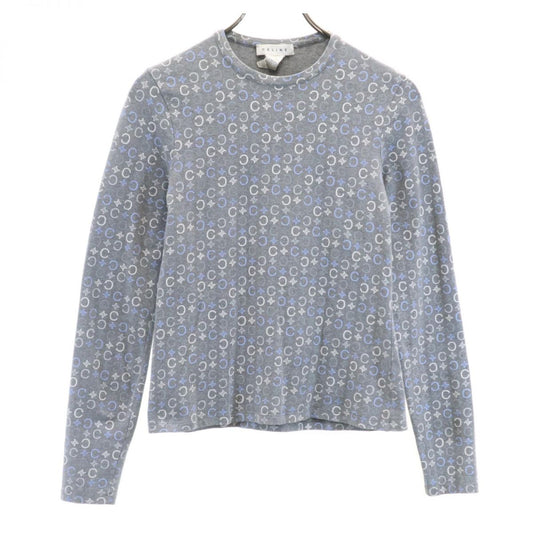 CELINE Patterned Long Sleeve Shirt Gray Size L