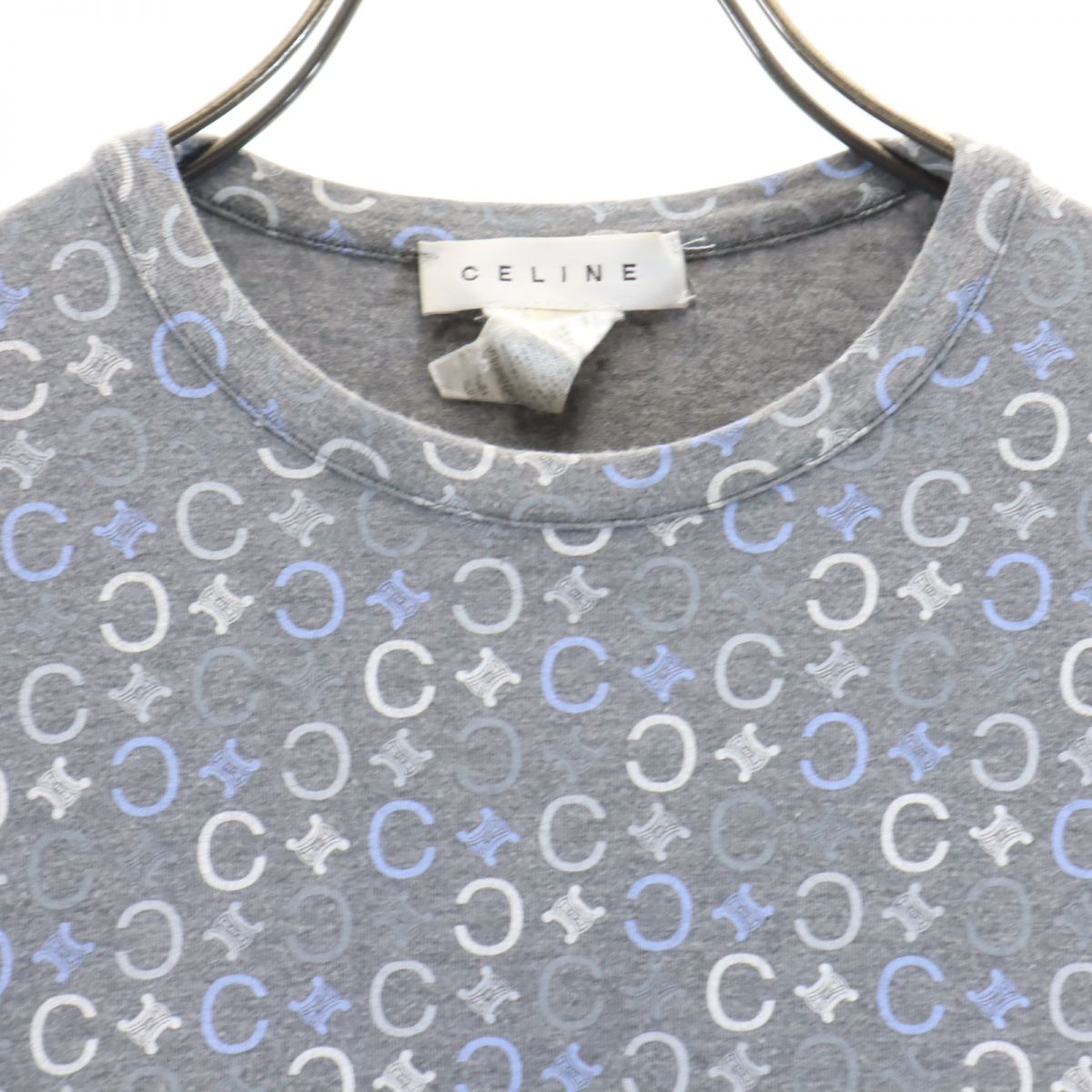 CELINE Patterned Long Sleeve Shirt Gray Size L