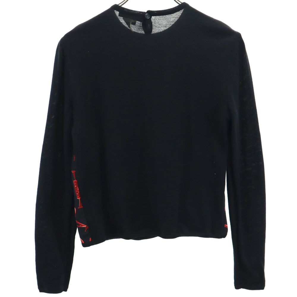CELINE Italy Pattern Long Sleeve Sweater Black Size 38