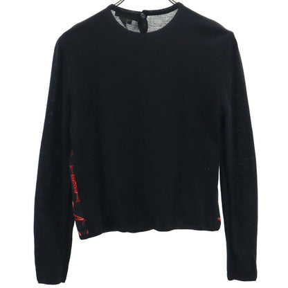 CELINE Italy Pattern Long Sleeve Sweater Black Size 38