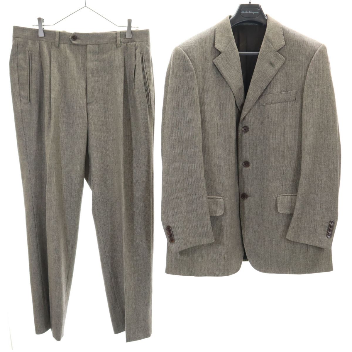 Salvatore Ferragamo Italian Wool Suit Black Size 50