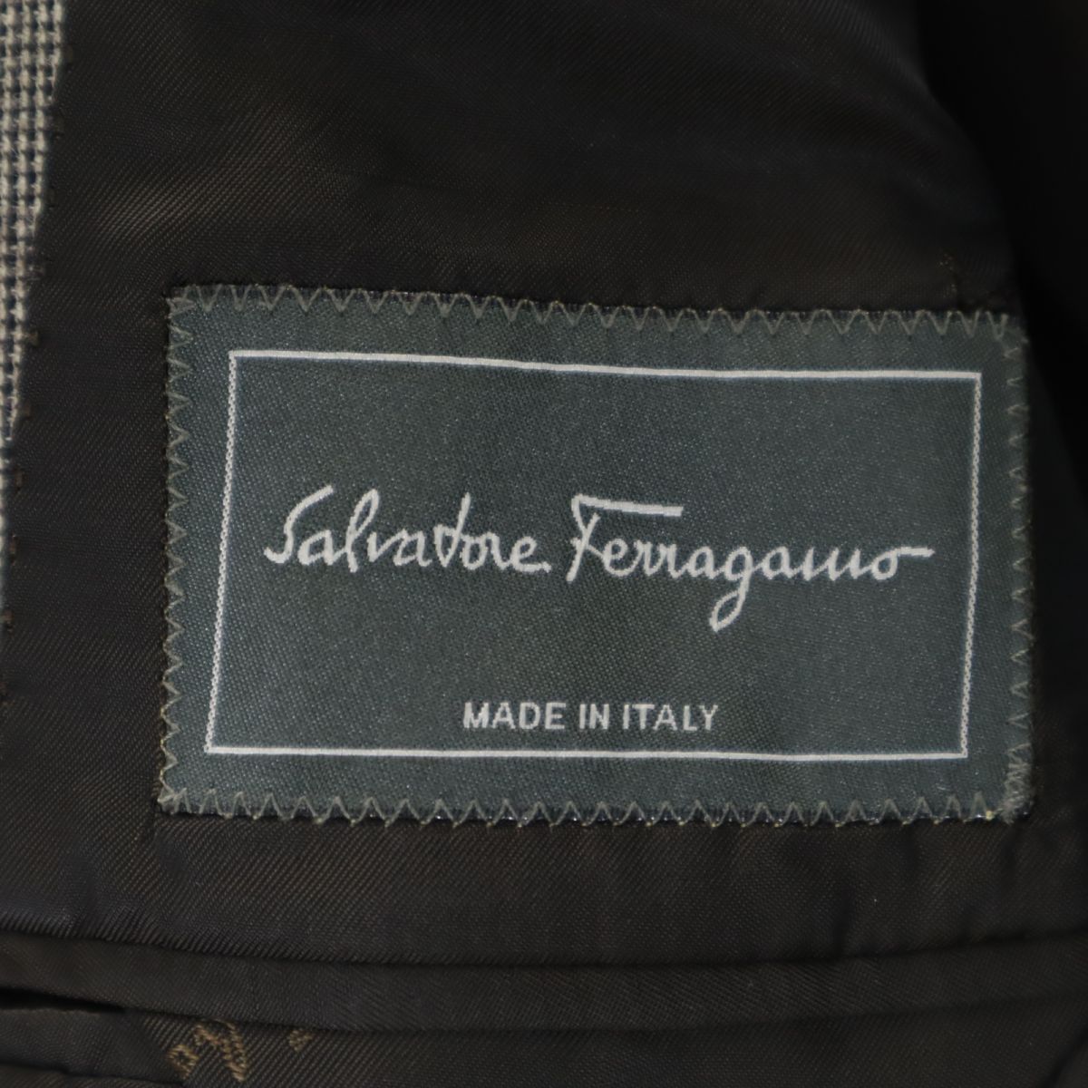 Salvatore Ferragamo Italian Wool Suit Black Size 50