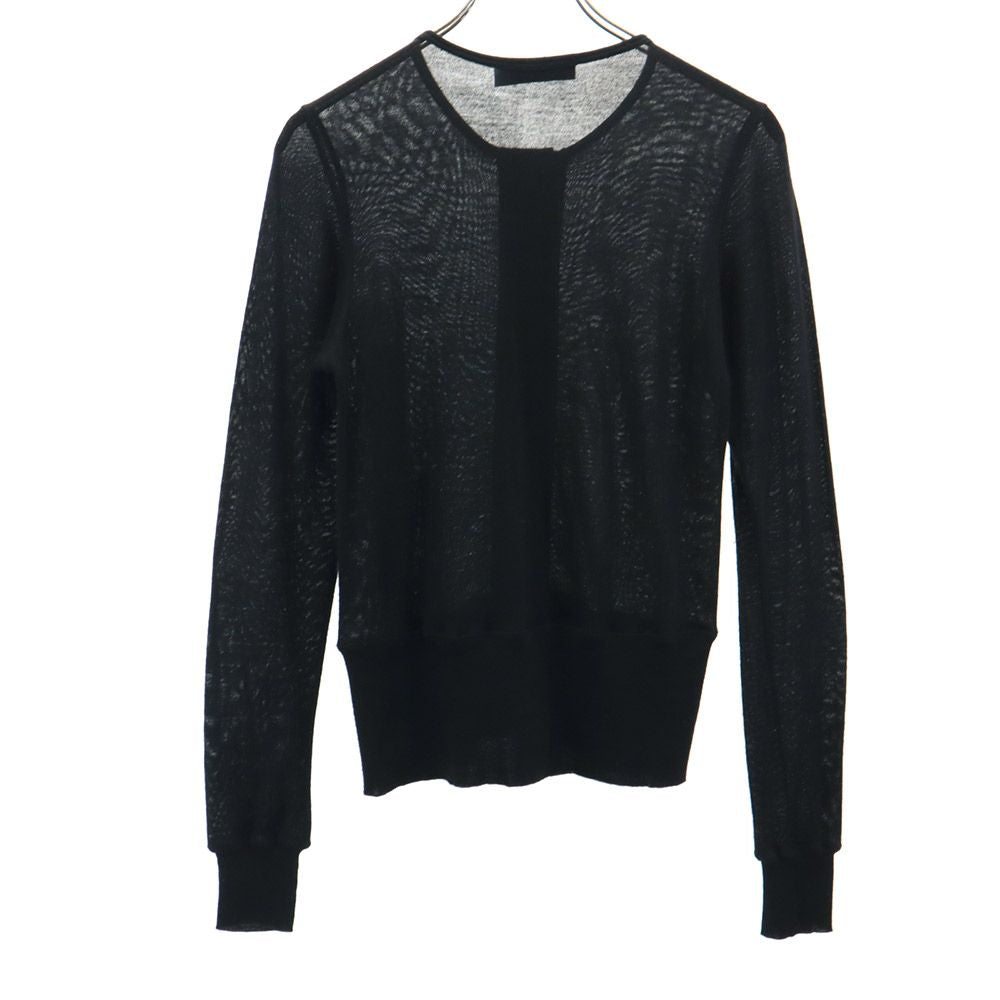JIL SANDER Italian Wool Blend Long Cardigan Black Size M