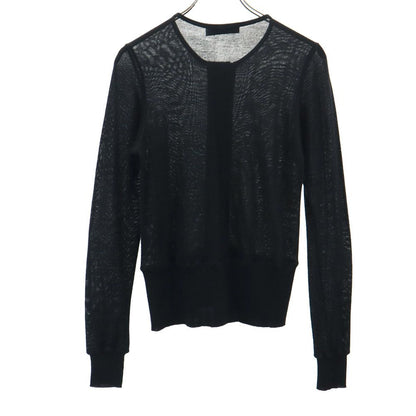 JIL SANDER Italian Wool Blend Long Cardigan Black Size M