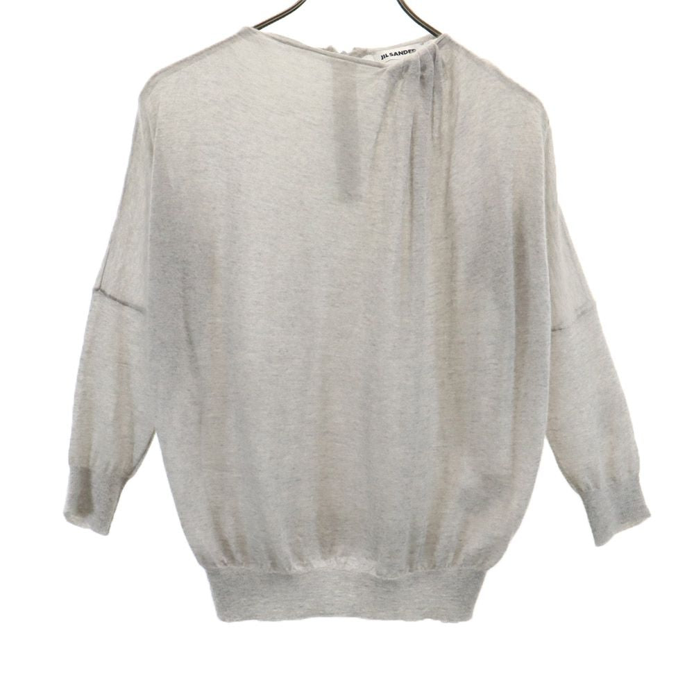 JIL SANDER 100% Cashmere Long Sleeve Sweater Gray Size 36